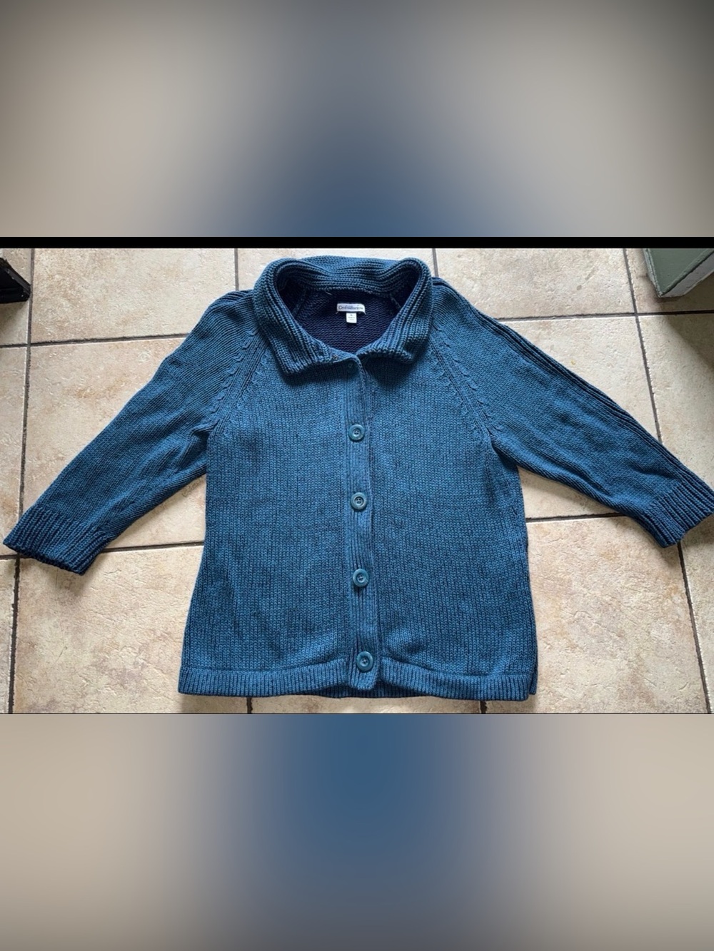 Women’s Croft & Barrow Blue Button down Sweater size XL NWOT